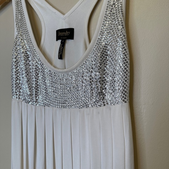 Laundry by SS LA | Pearl Sequin Pleated Valentines Sparkly Party Tank Mini Dress - Picture 7 of 16
